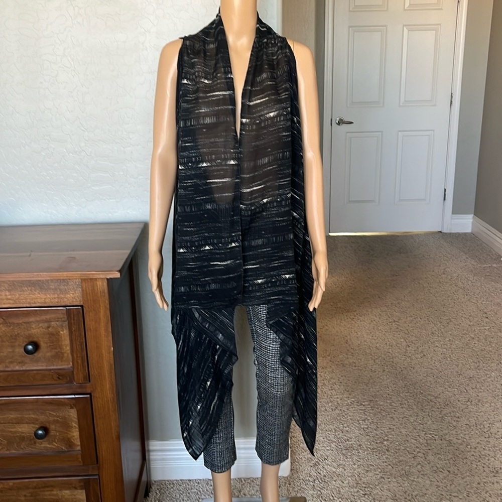 Long asymmetrical open cardigan wrap XS/P